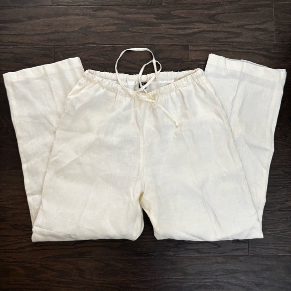 Connie Roberson Cream Linen Pants - Picture 1 of 7